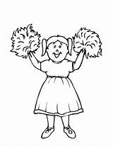 Coloring Pages Cheerleader Printable Cheerleading Am Cheerleaders Kids Print Girl Popular sketch template