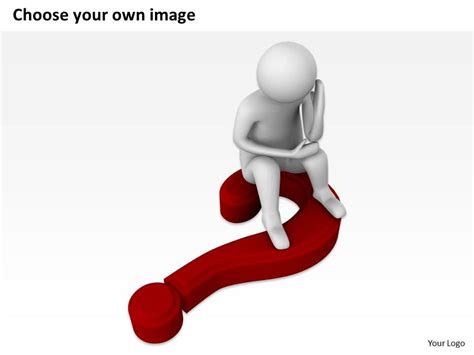 3d Man Sitting On Questionmark Thinking Ppt Graphics Icons