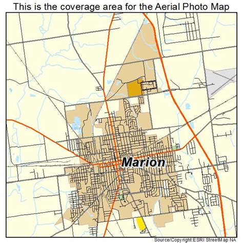 aerial photography map  marion  ohio