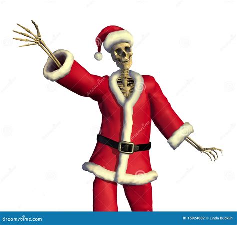 friendly skeleton santa stock photography image