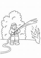 Colorear Bombero Feuerwehrmann Incendio Ausmalen Malvorlage Echando Feuerwehrauto Bomberos Kostenlose Apagando Feuer sketch template