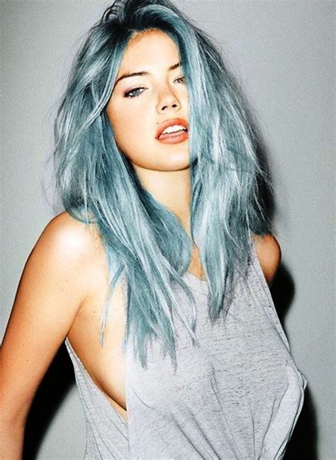 grey blue hair color trend  women