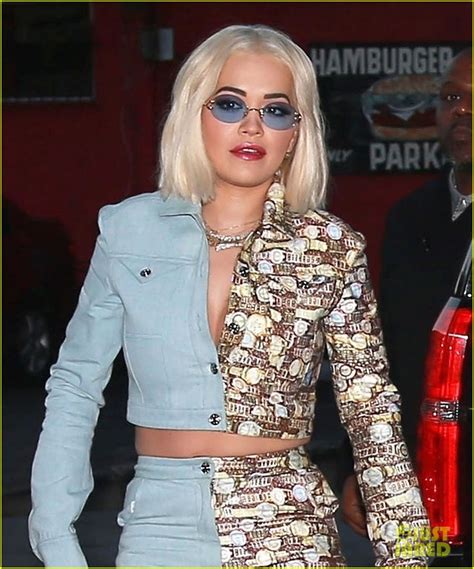 rita ora wears one look on the left and another on the right photo