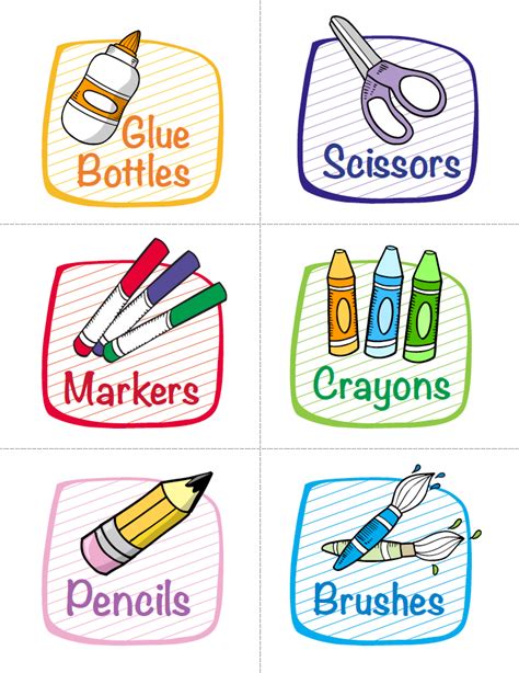 labels  classroom supplies  ready   school