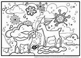 Winter Coloring Pages Printable Landscape Adults Wonderland Kids Animals Cute Color Snow Print Animal Nature Christmas Beautiful Sheets Getcolorings Drawing sketch template