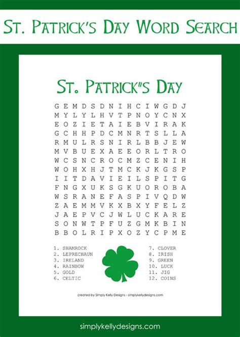 st patricks day word search printable reindeer search  design