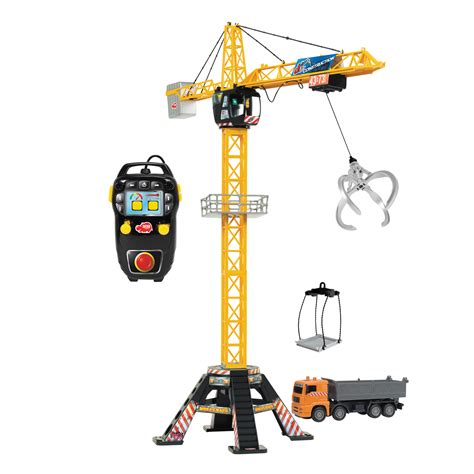 dickie toys mega crane remote control set yellow  black toys