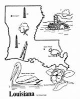 Louisiana Coloring State Map Outline Pages Printables Symbols Kids Flag States Usa Blank Word Bird Print Printable Culture Paste Doc sketch template