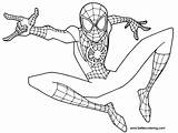 Morales Miles Coloring Pages Spider Man Printable Young Milesmorales Print sketch template