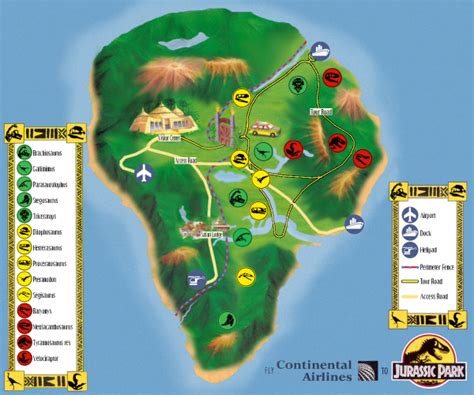 Isla Nublar Map Novel