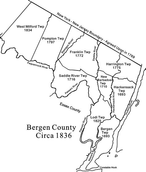 bergen county map  cities