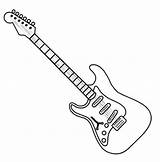 Guitar Electric Drawing Coloring Outline Pages Line Sketch Book Bass Simple Printable Drawings Guitars Kids Print Paintingvalley Instruments sketch template