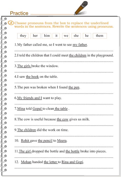 grade 3 grammar lesson 14 pronouns english grammar worksheets