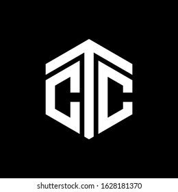 ctc letter logo design polygon monogram vector de stock libre de