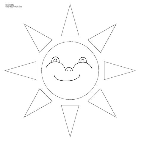 smiley sun coloring page