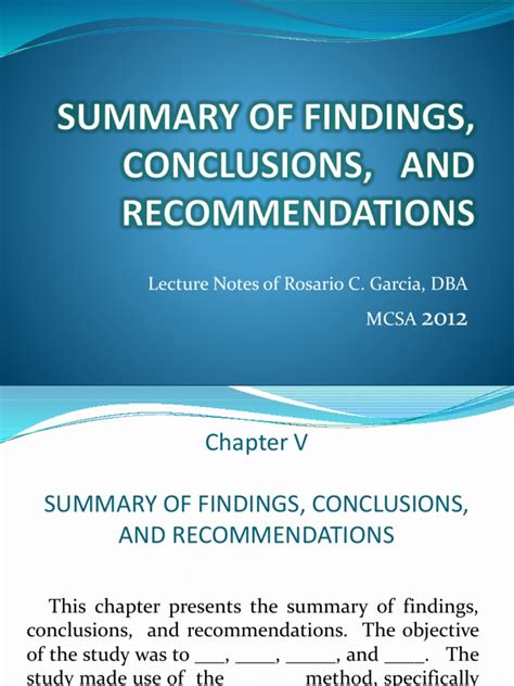 summary  findings conclusions  recommendations qualitative