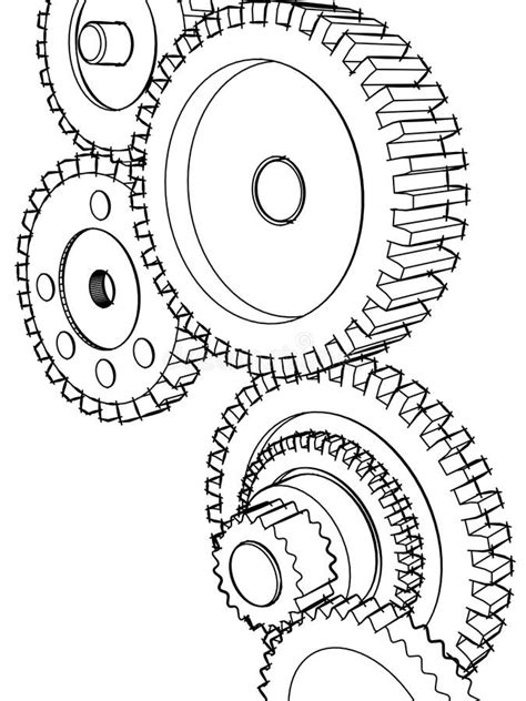 sketch gears stock illustration illustration  computer