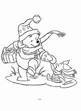 Coloring Pooh Winnie Pages Christmas Sheet Xmas Kids sketch template