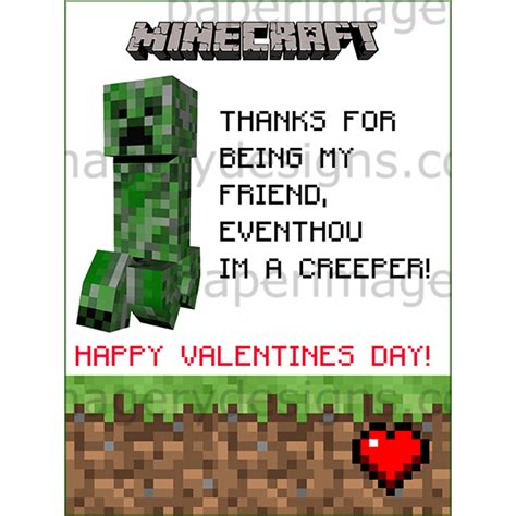 minecraft valentines day cards    valentines day cards