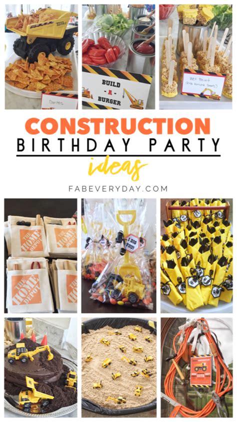 construction themed birthday party ideas fab everyday