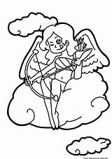 Coloring Pages Printable Cupid Girl Valentines Happy Freekidscoloringpage Valentine Girls sketch template