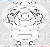 Farmer Plump Arms Female Open Outlined Coloring Clipart Vector Cartoon Thoman Cory sketch template