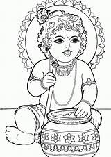 Krishna Baby Drawing Lord Coloring Colour Kids Pages Print Painting Outline Drawings Sketches Book Wallpaper Gif Mandala Bk Col Iskcondesiretree sketch template