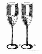 Champagne Glasses Two Colormegood Drinks sketch template