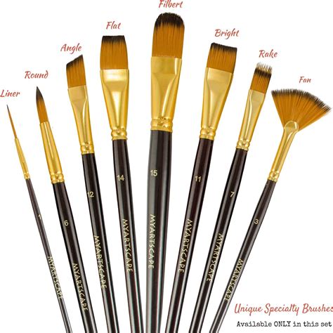 paint brushes  pc brush set  watercolour acrylic oil face p myartscape