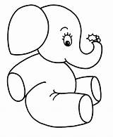 Coloring Easy Pages Elephant Simple Rocks Drawings sketch template