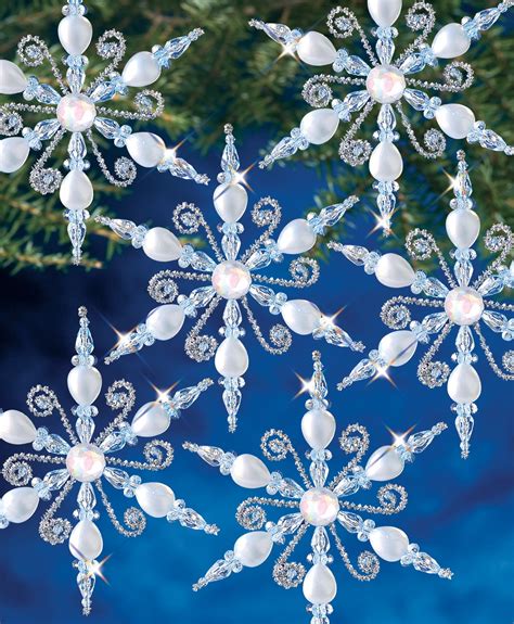 holiday beaded ornament kit light sapphire snowflake   walmartcom