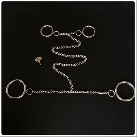 adult games slave bdsm bondage stainless steel hand ankle cuffs chain