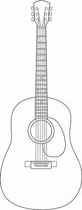 Guitar Clipart Line Clip Blank Strings Coloring Colorable Acoustic Clipground Tumblr Music Sweetclipart Ghs sketch template