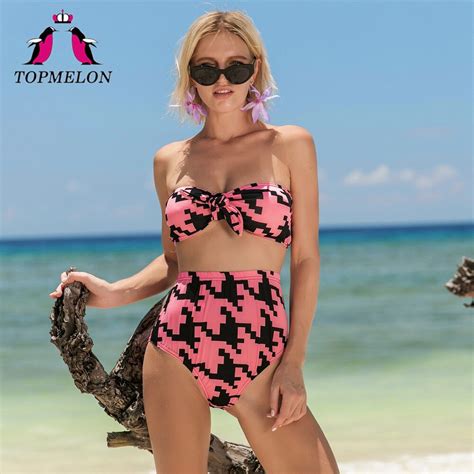 topmelon strapless women bikini sets 2018 push up swimwear swimsuit bow