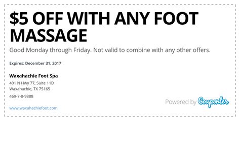 waxahachie foot spa coupon     foot massage couponler