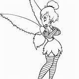 Tinkerbell Coloring Pages Getdrawings Halloween sketch template