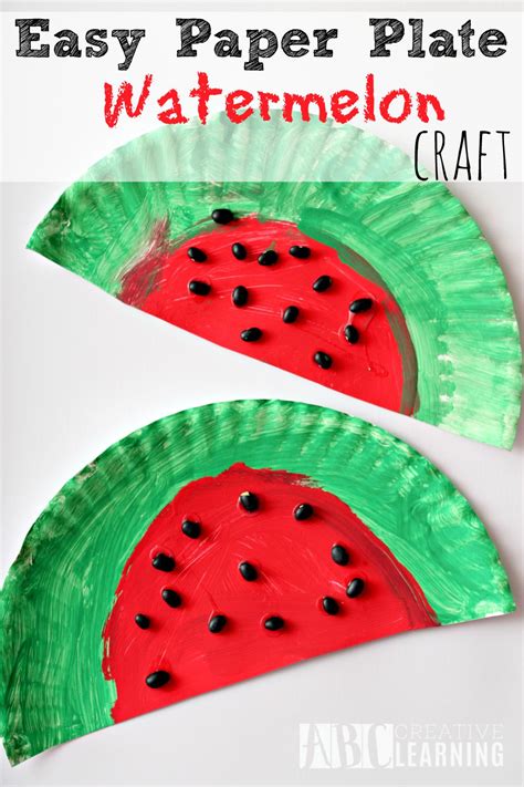 easy paper plate watermelon kids craft perfect  summer
