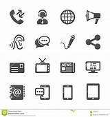 Communication Vector Icon Set Illustration Eps10 Monitor Message Preview sketch template