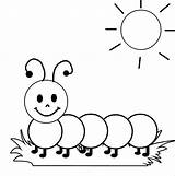 Sunshine Caterpillar Sunbathing Coloring sketch template