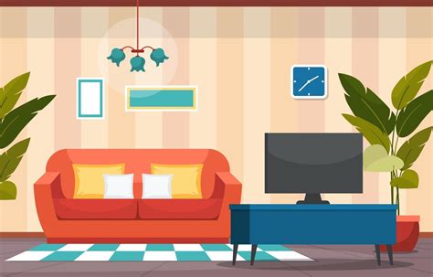 tropical houseplant green decorative plant  living room illustration