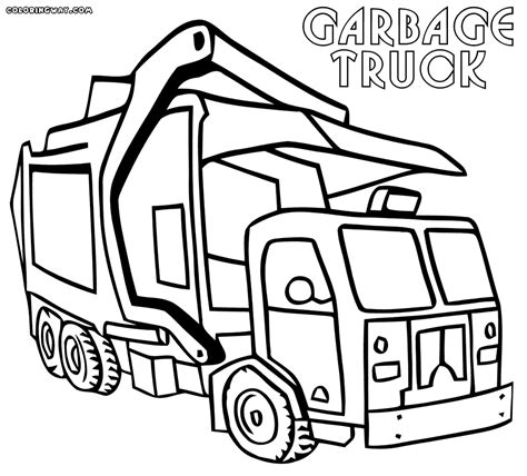 trash truck coloring page coloring home