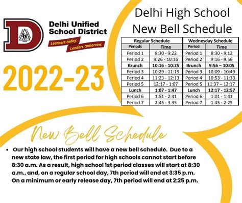 bell schedule  delhi high school students delhi high school