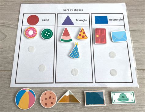 sort  shapes worksheet busy book pages preschool busy etsy