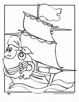 Coloring Pirate Ship Kids sketch template
