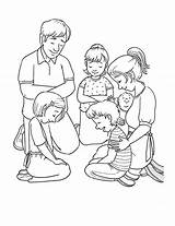 Praying Family Coloring Together Clipart Members Pages Member Kids Drawing Sheet Sketch Cliparts Sheets Coloringsky Lds Clipground Choose Board Template sketch template
