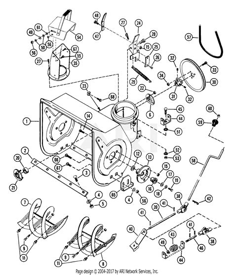 ariens   st hp tec  blower parts diagram  sno thro