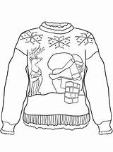 Ugly Christmas Sweater Kerst Foute Kersttrui Coloring Kleurplaten Sweaters Pages Fun Kids Zo sketch template