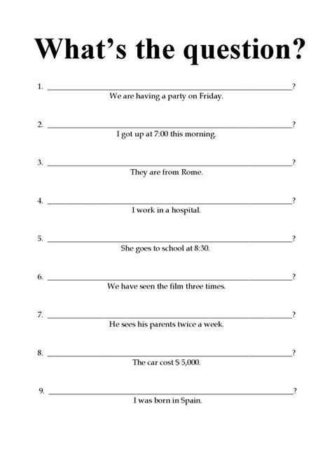 student worksheet template