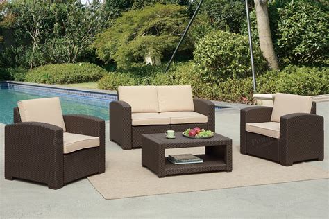 poundex lizkona   pcs outdoor patio sofa set