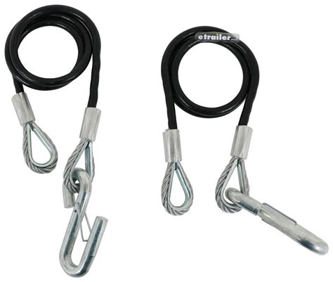 curt single hook coiled safety cables   hooks  long  lbs qty  curt safety